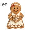 Christmas Window Display Ornaments Wooden Gingerbread Man Decor, Rustic Gingerbread, Candy Cane House Figurines, Xmas Family Gathering Decorative