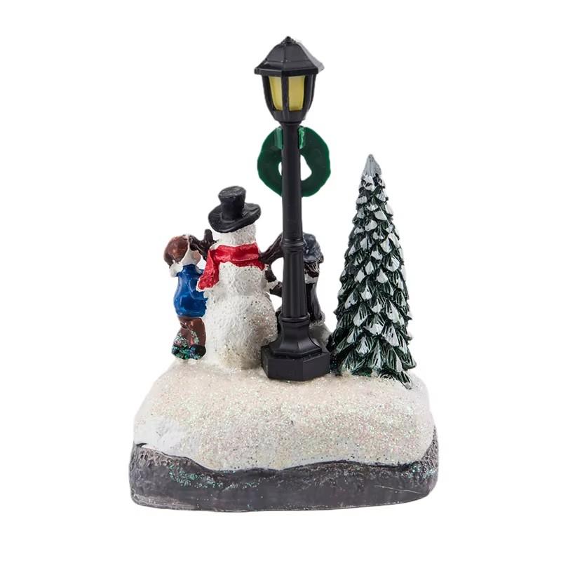 Christmas LED Lighted House Tabletop Centerpieces Village Scene Decoration Gift Resin House Small Ornaments Christmas Gifts