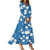 Women's Three-quarter Sleeves Fashionable Floral Print Loose Casual Comfortable Dress
