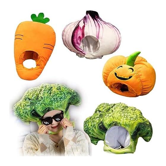 Vegetable Headgear Cosplay Headgear Pumpkin Broccoli Carrot Onion Halloween Costume Hat Headgear Kigurumi Costume Accessory Cute Fluffy Funny Event