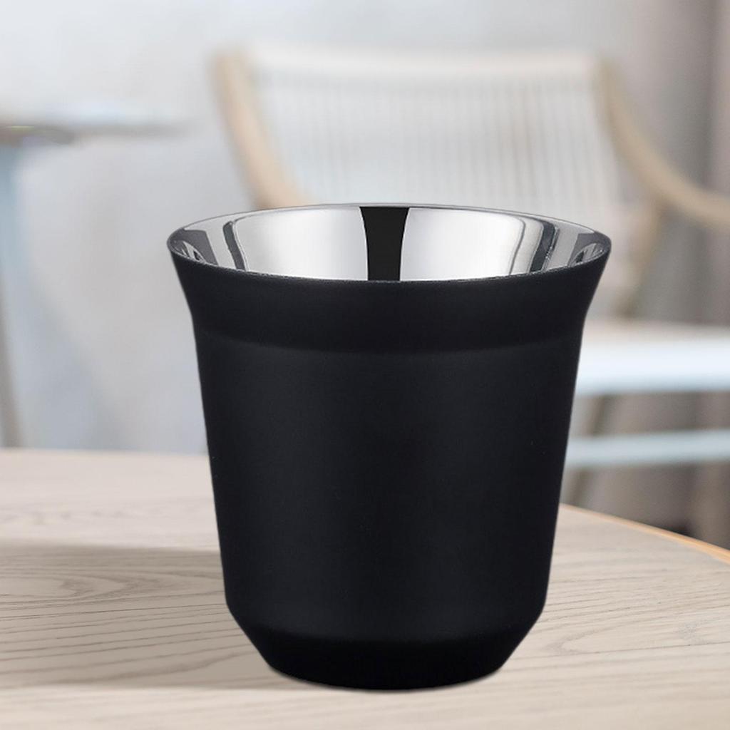 Camping Coffee Mug Water Cup Portable 80ml Capacity Stackable Pint Metal Drinking Glasses for