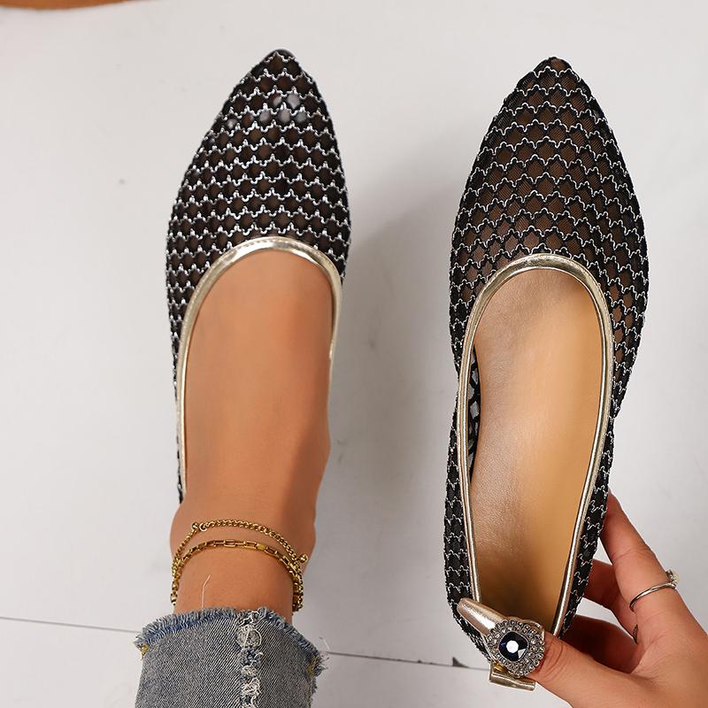 Fashion Women Flat Shoes 2025 New Summer Flat Sneakers Women Mary Jane Shoes Breathable Mesh Ballet Loafers Loafers Zapatos De Mujer