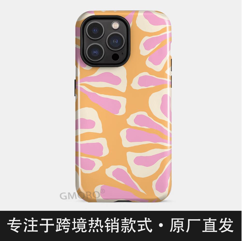 Abstract pattern wireless magnetic suction Apple 17 2-in-1 film case iPhone16/15 mobile phone case AIR hard