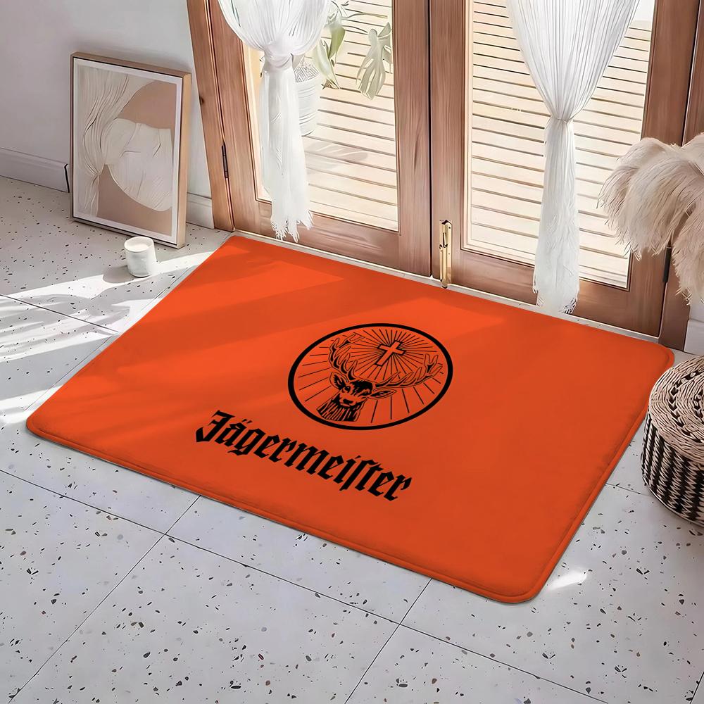 Fashion Drinks J-Jagermeister Floor Mat Eco Flannel Doormat Non-Slip Odorless Indoor Soft Short Plush Floor Rug