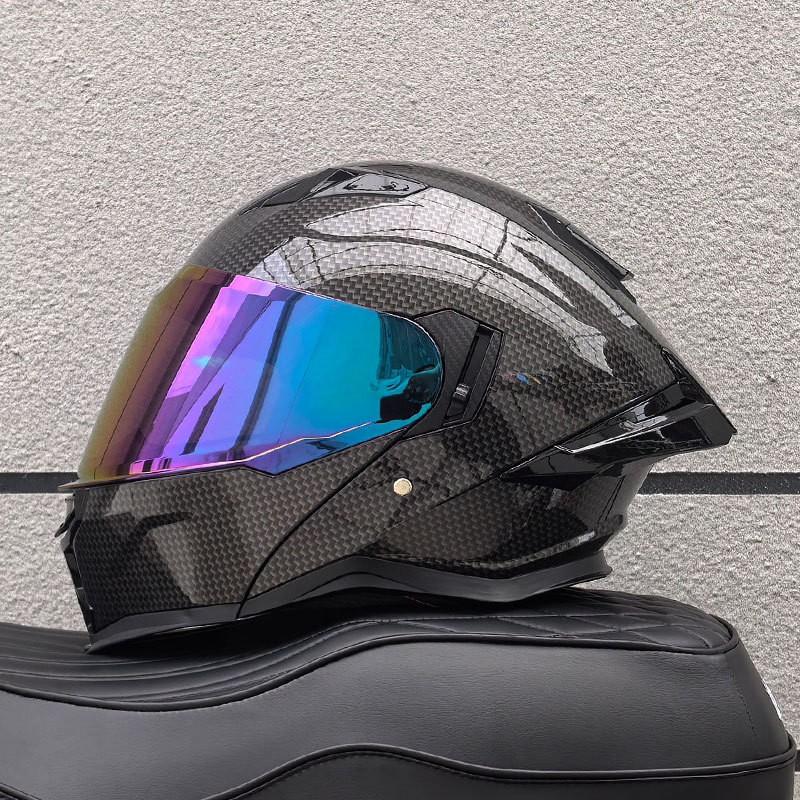 DOT ECE Certified Full Face Motorcycle Helmet Men Women ABS Shell Flip-Up Visor All-Season Use