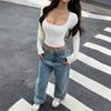 European and American Y2K Spice Girls Sexy Wind Solid Color Long Sleeve Vest T-Shirt Women's Spring and Autumn New Products