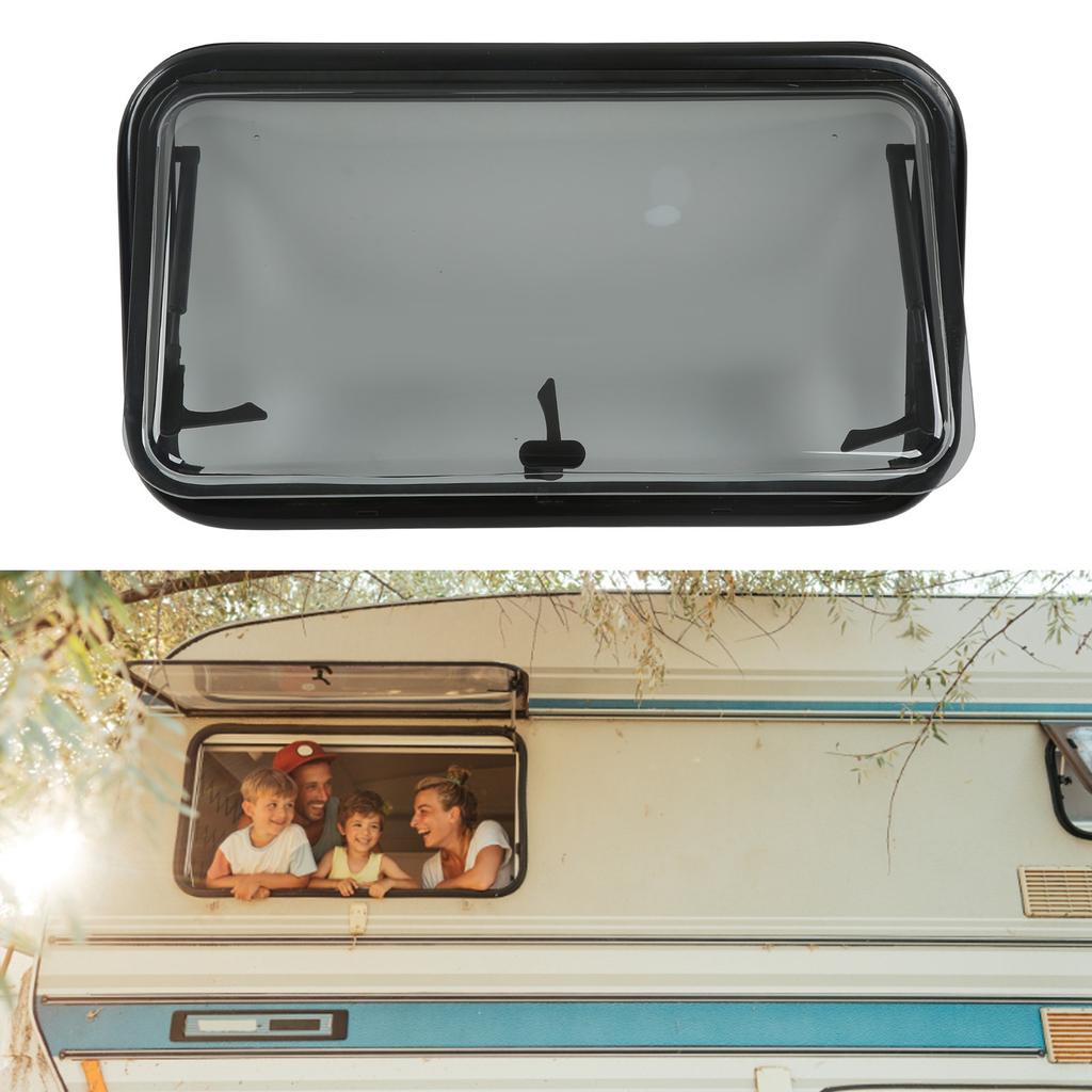 RV Push Out Window Acrylic Glass Camper Window 730x430mm UV Proof Keep Insects Out Waterproof for Trailers Motorhomes
