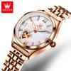 OLEVS Brandneue Mode Hohl Mechanische Uhr für Damen Luxus Edelstahlarmband Wasserdicht Leuchtende Damenuhren