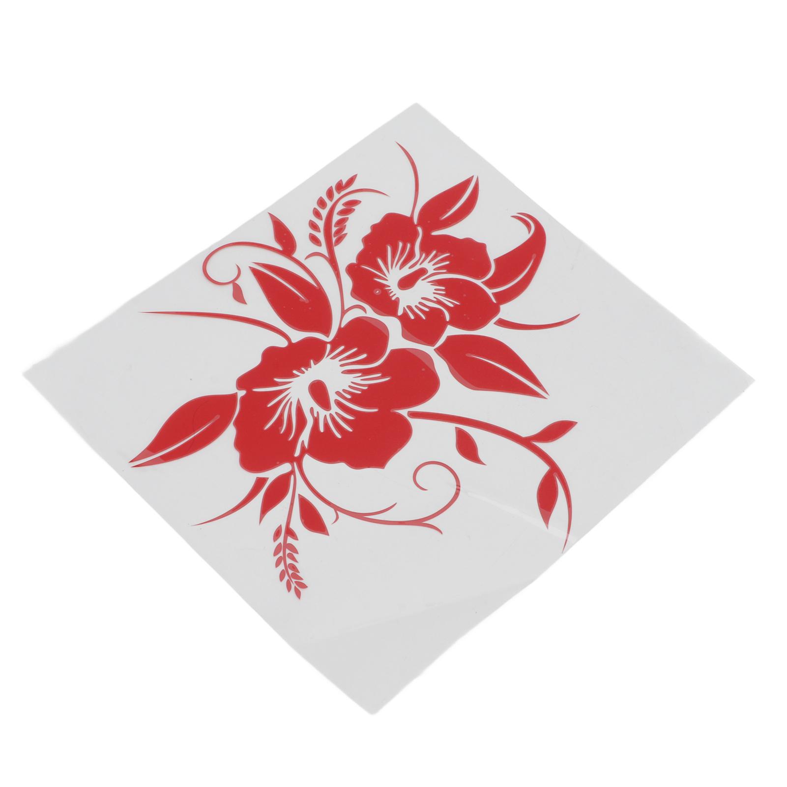 Calcomanía de Flor Universal Vinilo Decoración Exterior Automotriz Pegatinas para Motocicleta Camioneta SUV rojo