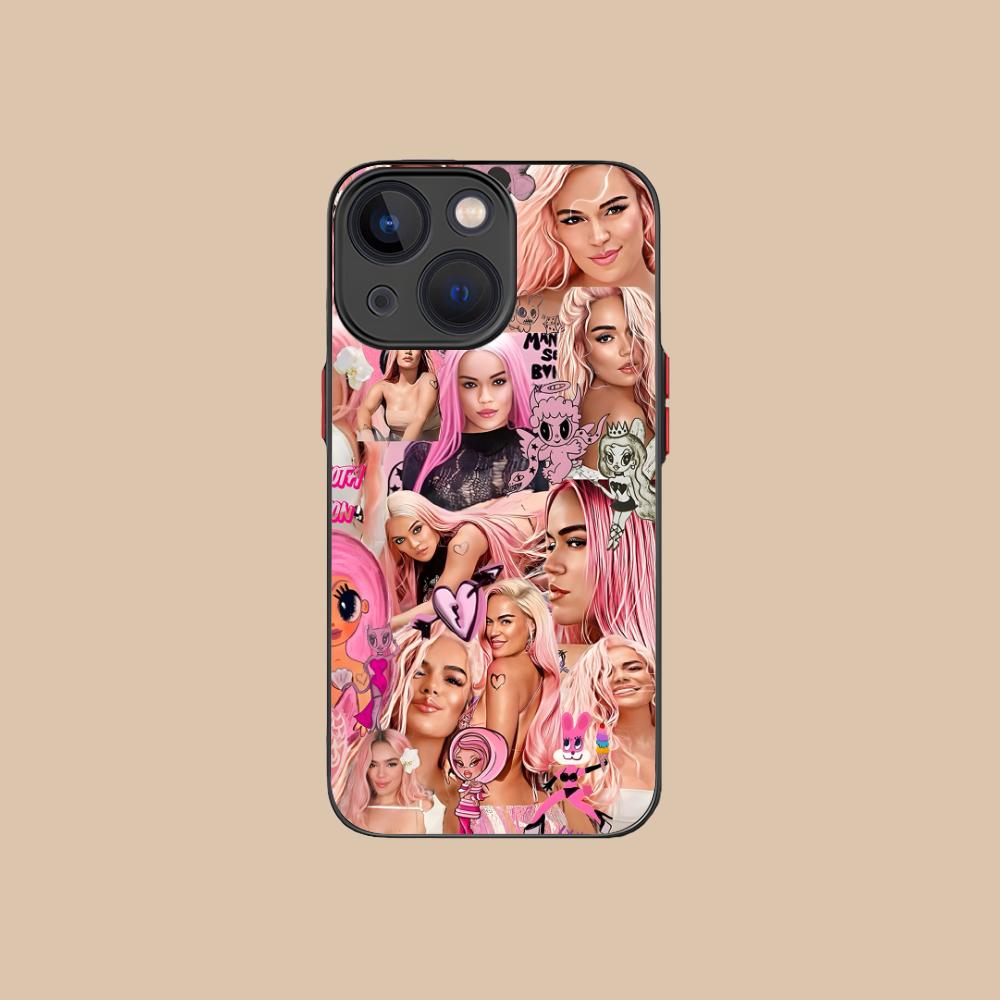 Karol G Latino Mobile Cell Phone Case for iPhone 17 16 15 14 13 12 11 X XR XS 8 7 Air Pro Max Plus Mini Colorful Silicone Cover