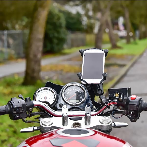 RAM MOUNTS Handlebar Clamp Mount Set for Phablets with Black X-Grip & U-shaped Tether, RAM-B-149Z-UN10U