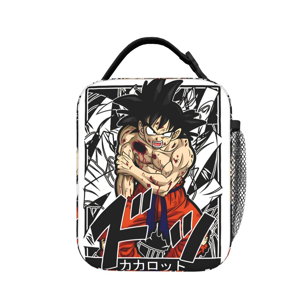 DBZ Kanji Symbol Insulated Lunch Bags Leakproof Son Goku Reusable Thermal Bag Tote Lunch Box Work Outdoor Food Bag