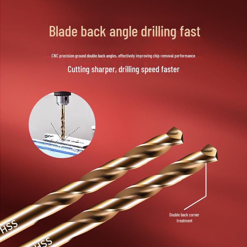 Tiangong 6542 High-Speed Steel Twist Drill, High-Hardness, Stainless Steel Straight Handle Drill