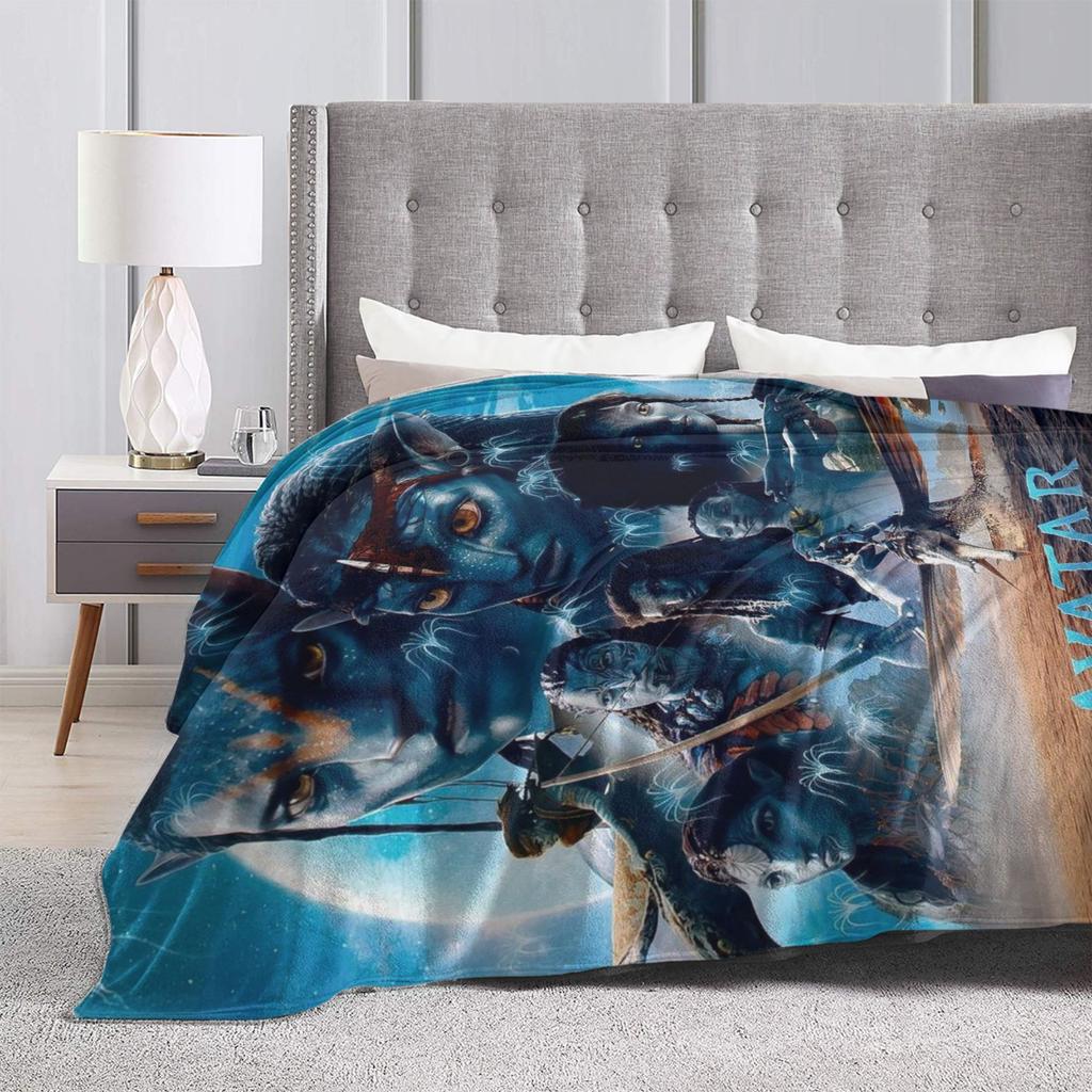 Avatars The Way Of Water Movie Poster Flannel Blanket Boy Soft Cozy Throw Blanket Winter Living Room Bedspread Sofa Bed Cover