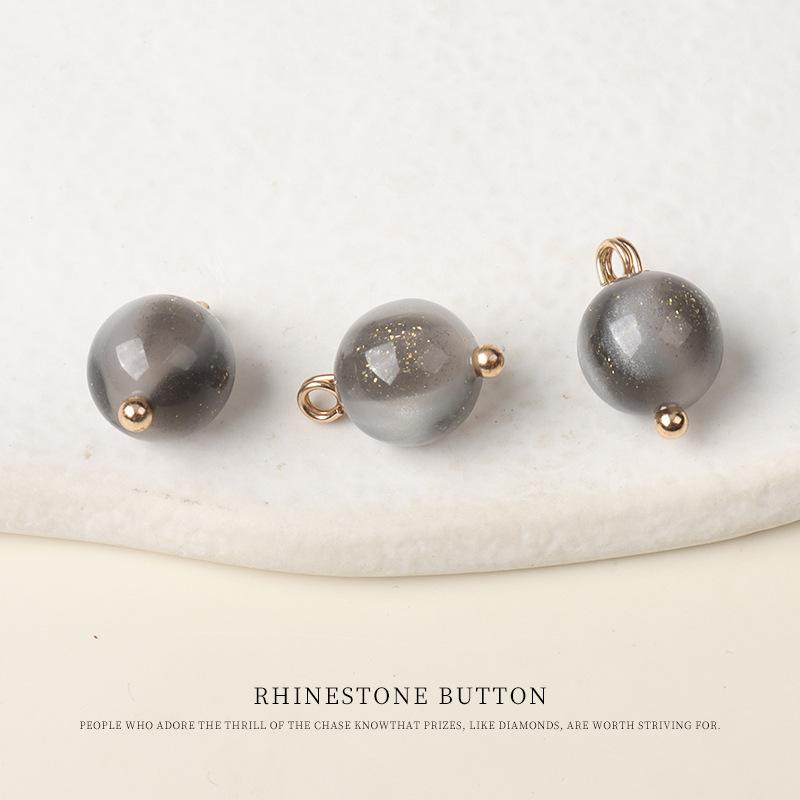 

5pcs Colored Resin Buttons Chinese National Style Cheongsam Hanfu Tang Style Button Shirt Cardigan Sweater Decorative Buttons 10mm gray black