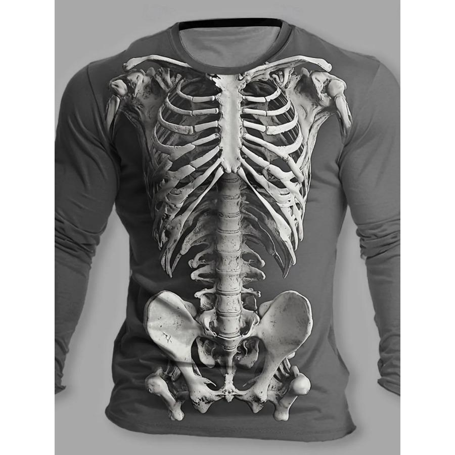 Reaper Designer Retro Vintage Men's 3D Print T Shirt Tee Street Casual Daily Halloween Long Sleeve Crew Neck Clothing Apparel