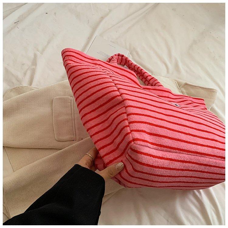 New Niche Bag, Striped Fashion, Lazy Style Tote