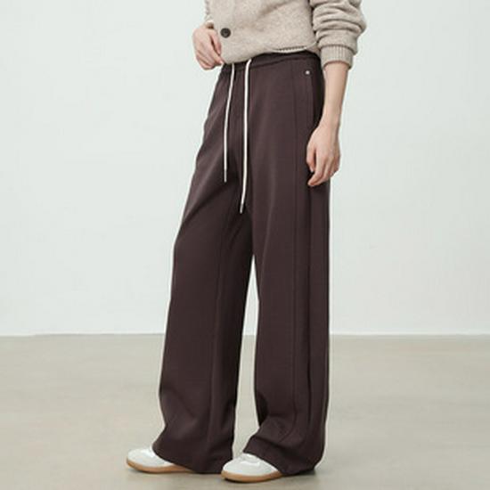 Women's High-Waisted Drawstring Wide-Leg Pants - Casual Loose Fit, Spring 2026