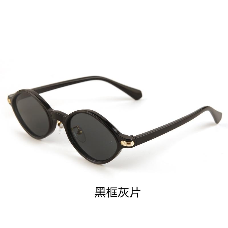 New retro European and American oval frame sunglasses women's personalized street photography Internet celebrity glasses men's sunshade sunglasses