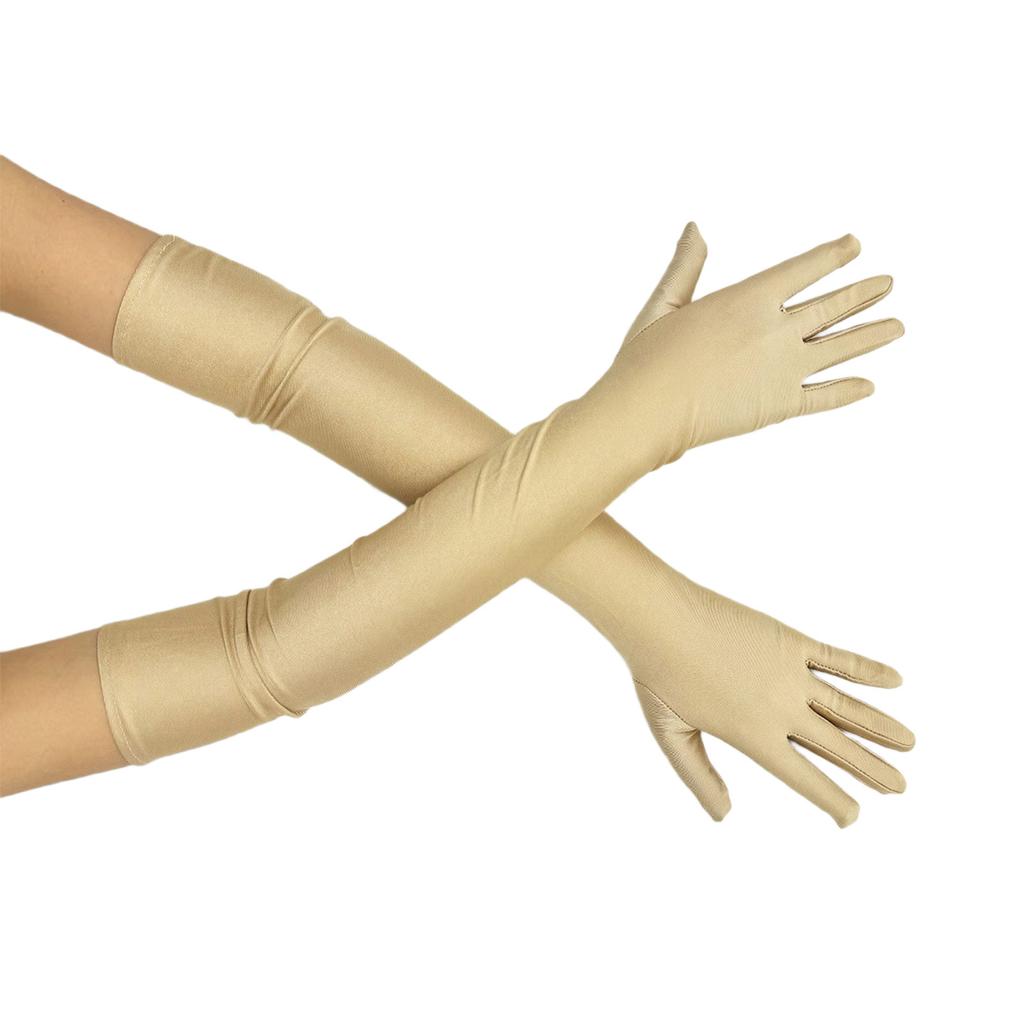 1920s Costume Props Gloves Evening Galas Gloves with Long Length Wedding Bride Gloves Formal Occasion Ceremonial Gloves