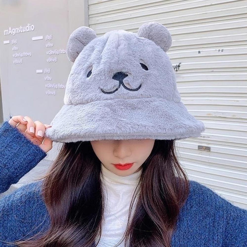 Thick Women's Fisherman Hat Warm Basin Hat Fashion Fur Bucket Hat Clothing Accessories