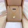 Titanium Steel Micro-Inlaid Luxury Necklace: Elegant Full Diamond Gold Design for Women