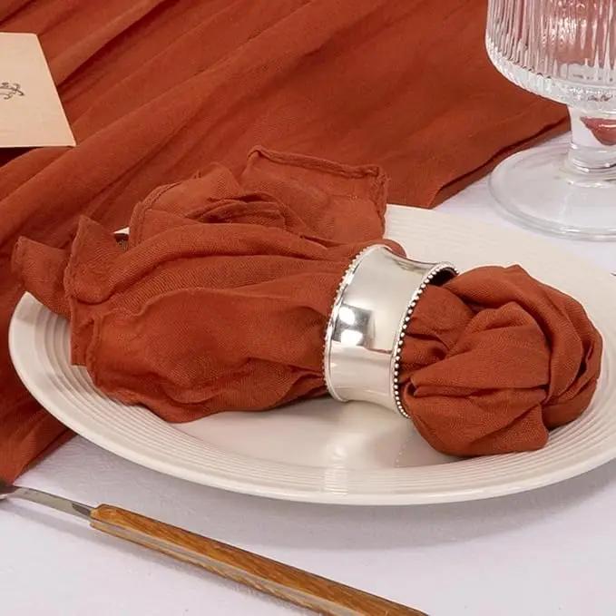 60PCS Cheesecloth Napkins Gauze Napkins Wedding Decor Baby Shower Dinner Bridal Shower Birthday Party Arches Cake Table Decor