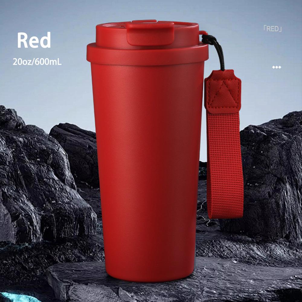 600ml Insulated Coffee Tumbler Double Wall Stainless Steel Thermos Flask with Lid Portable Travel Mug for Car School Gym
