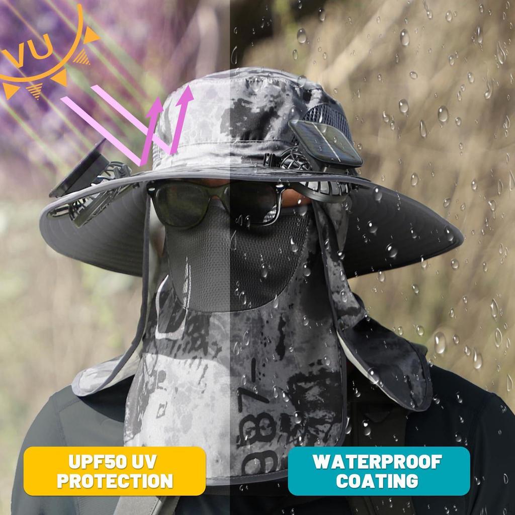 Adjustable Sun Hat Featuring A Fan, Suitable for Fishing And Garden Work