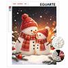 Snowman Pair Pearl Bead Painting Kit Winter Holiday Festive Decor 3D Canvas Art Craft Set for Wall Home Aesthetic Room Decoration Gift