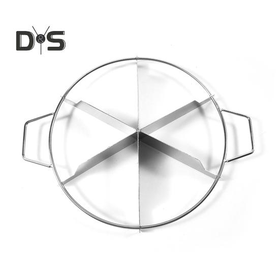 Pancake Cutter Stainless Steel Pie Slicer Rust Proof Cake Divider with Side Handle 6 Grids Pie Cutter Press for Baking