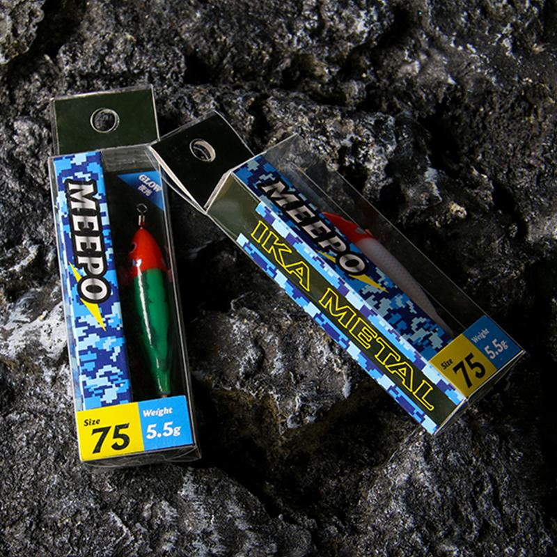 1Pc 75mm 5.5G New Luminous Wood Shrimp Floating Squid Bait Artificial Bait Rocket Squid Wood Shrimp Lure Sea Fishing Lure