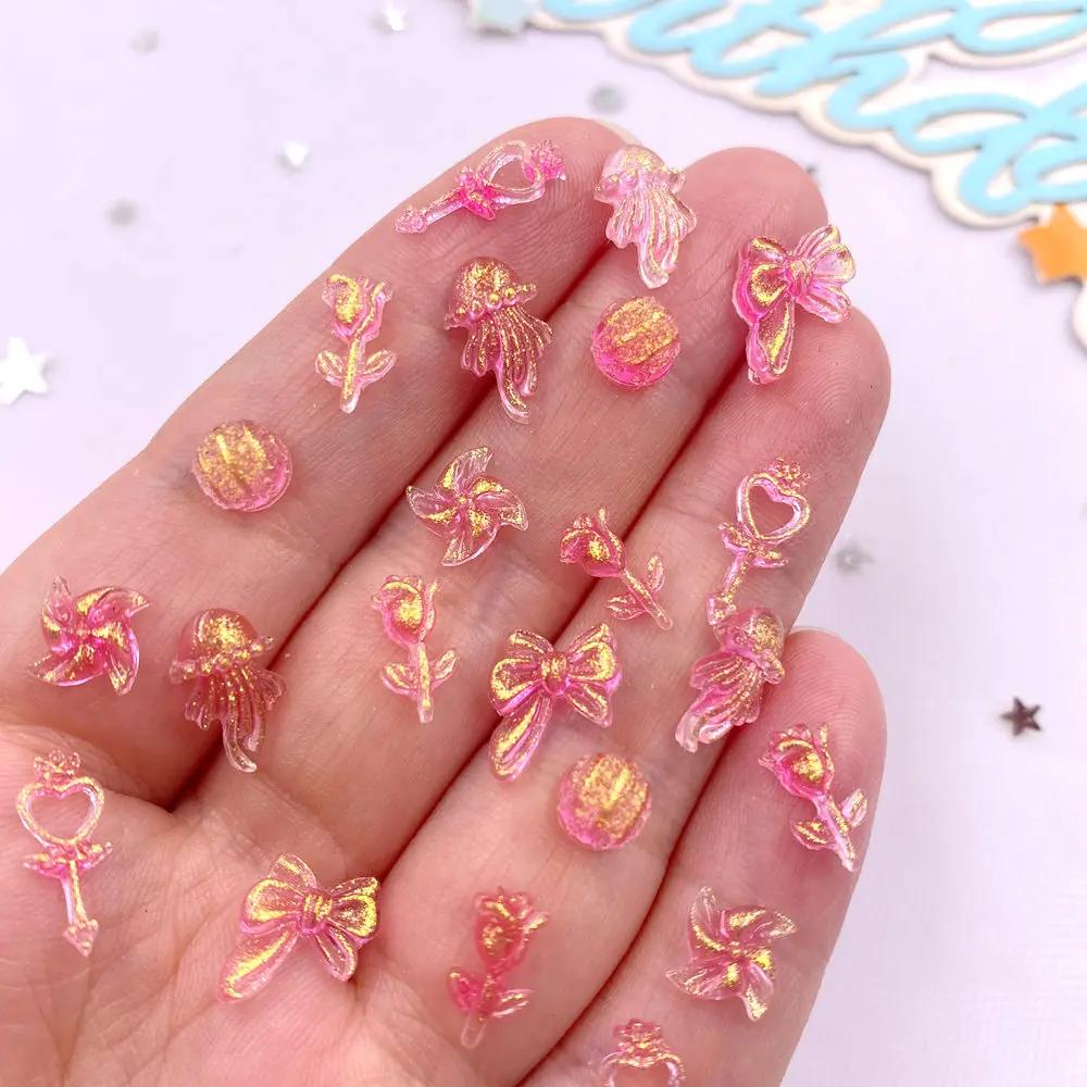 8 g Harz Mini Glitter Bunte Zauberstab Qualle Rose Kunst Nagel Flache Rückseite Strass Applikation DIY Scrapbook Schmuck Dekor