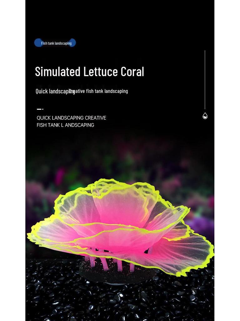 Leuchtendes Korallen-Salat-Aquarium-Ornament - Unterwasser-Fischbeckendekoration