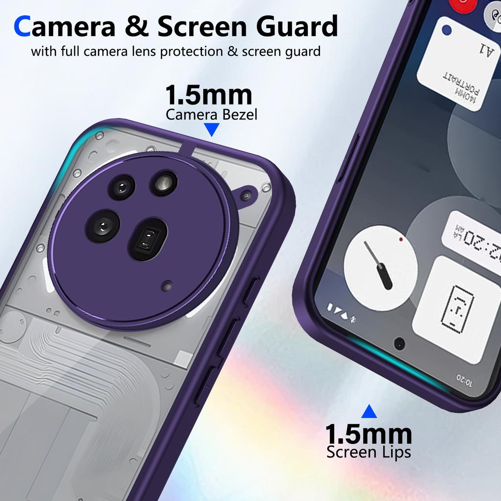 Case For Nothing CMF Phone 1 2 2a 3 3a Pro Plus Lens Protection Soft Matte TPU Hard PC Transparent Backplate Hybrid Grip Cover