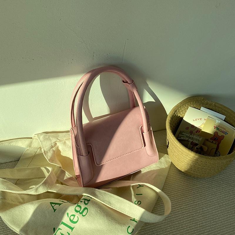 IELGY Women's Simple Textured Mini Pink Messenger Small Square Bag