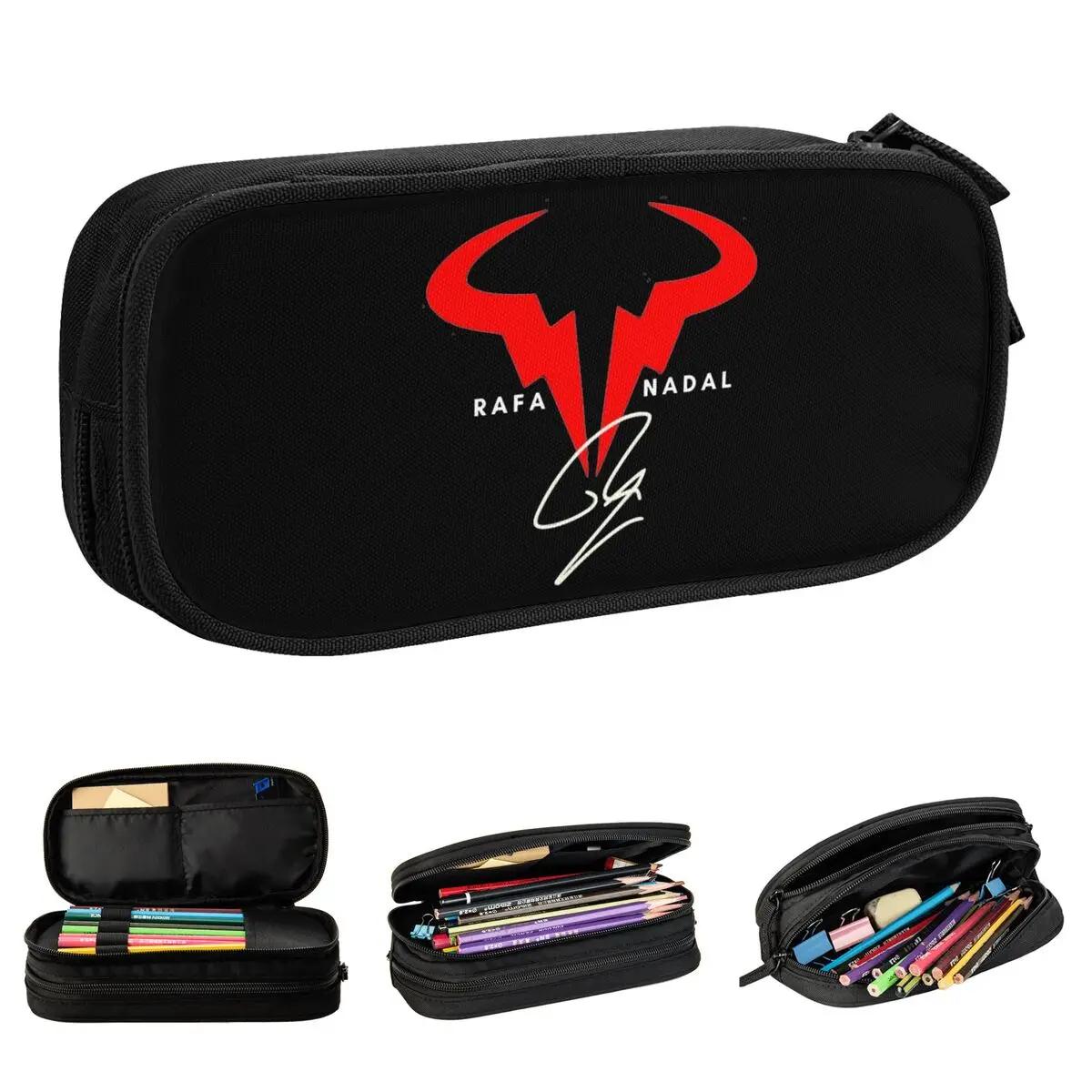 Neuer Bestseller Rafa Nadal Rafa Tennis Federmäppchen Federmäppchen Stift Kinder Große Kapazität Tasche Schulbedarf Kosmetik Schreibwaren 21x10.5x5cm black
