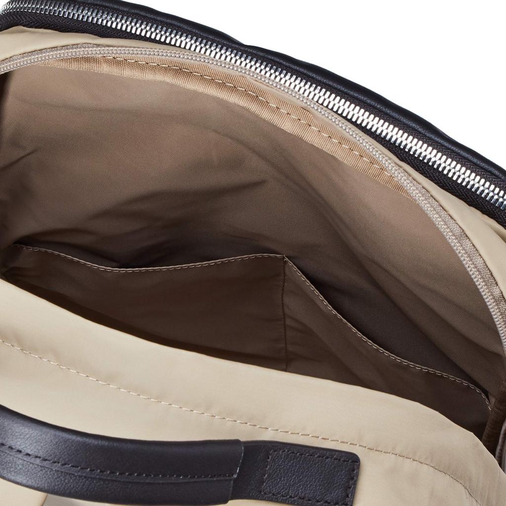 Recycled nylon x cow leather backpack Beige [Isaac] Y01-05-04
