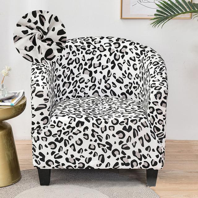 Levivel Club Chair Slipcover Stretch Armchair Printed Tub Chair Cover Living Sofa Cover Spandex Couch Cover Designed For Bar Counter Family Room