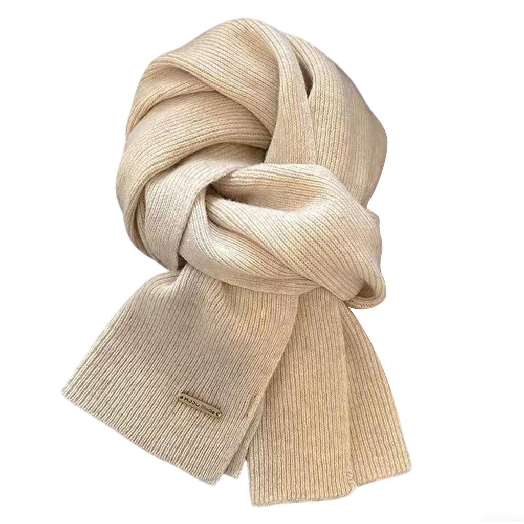Winter Scarf Women,Solid-Color Wool Knitted Scarf,Soft Fall Winter Thick Warm Shawl,Versatile All Match Warm Shawl For Outdoor