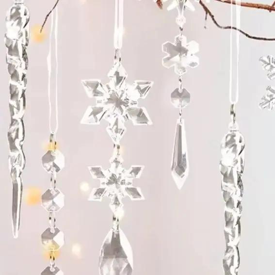 Kerstornamenten Voor Kerstboomdecoratie Sneeuwvlok En IJspegel Ornamenten Kerstfeest Decoraties