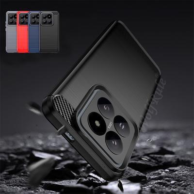 For Xiaomi 14 Pro Case Cover Xiaomi Mi 14 Pro Capas Phone Bumper Shockproof Carbon Fiber Soft TPU Cover For Mi 13T 14 Pro Fundas