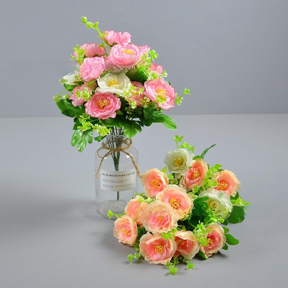 Realistic Silk Petals Artificial Flowers Plastic-wrapped Wire Stems