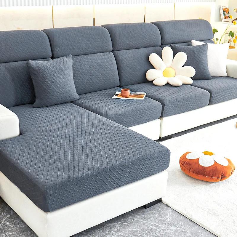 

Sofa Cover Chaise Reclining Sofa Slipcover Adjustable Elastic Modular Sofa Seat Covers L Shaped Cushion Couch Protector Covers back cushion-S темно-серого
