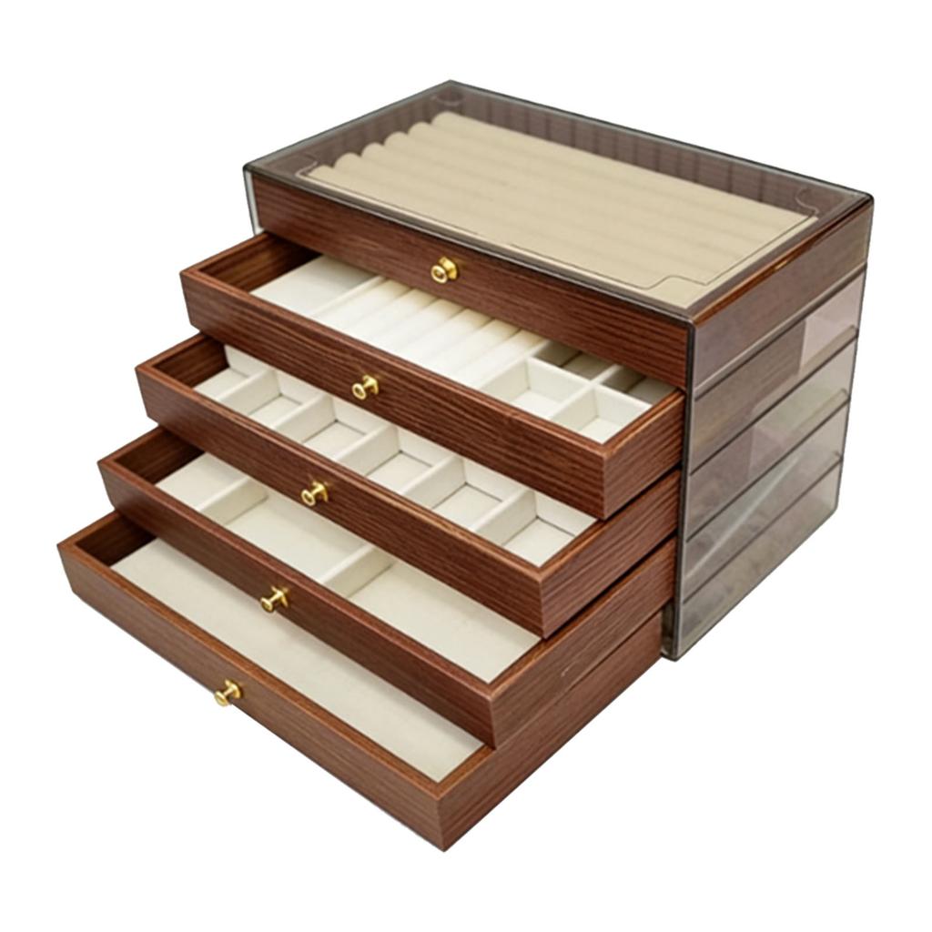 Juwelendoos Grote Capaciteit Multifunctionele Opbergdoos Ring Oorbel Armband Ketting Houder Organizer 5 Lagen