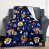 1 buc. Pătură de exterior Masha și Ursul, Flanelă ușoară, Moale și călduroasă, Utilizare în toate anotimpurile pentru canapea, în aer liber, camping, living, birou, scaun