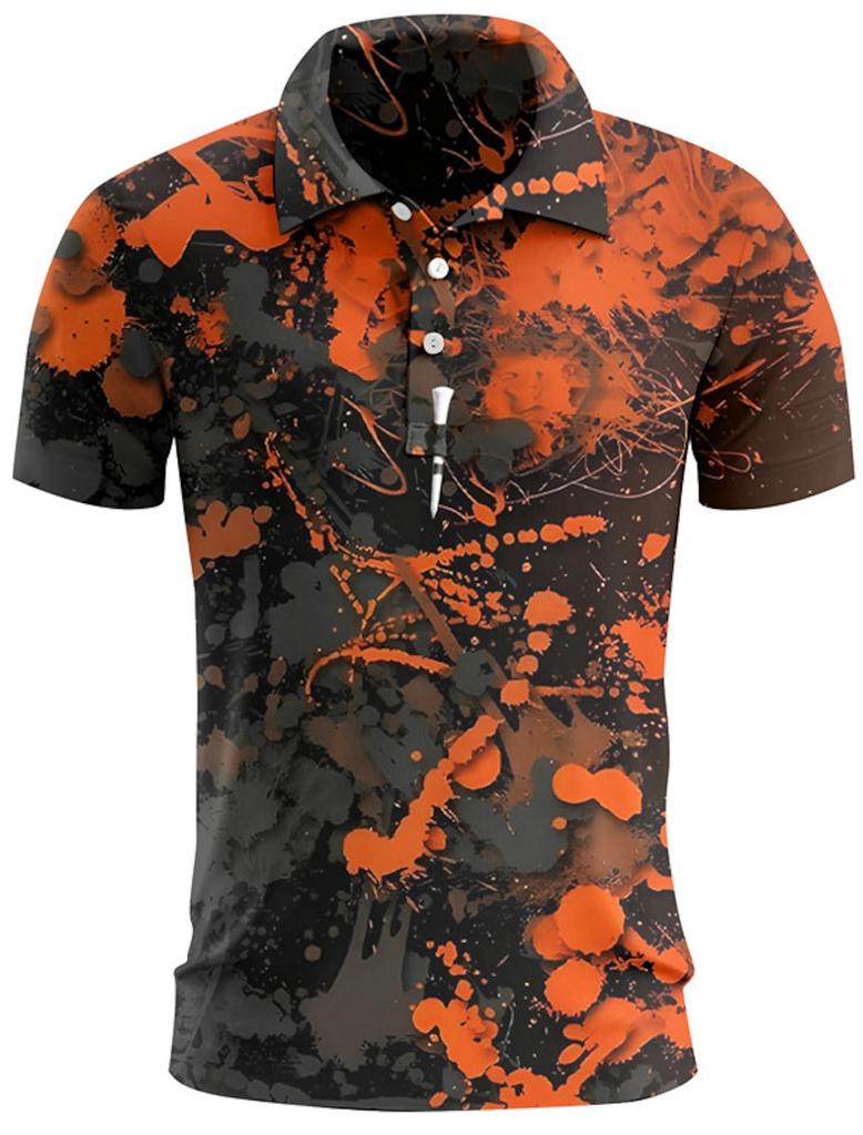 Men's Polo Shirts Golf Shirt Button Up Breathable Quick Dry Moisture Wicking Short Sleeve Man