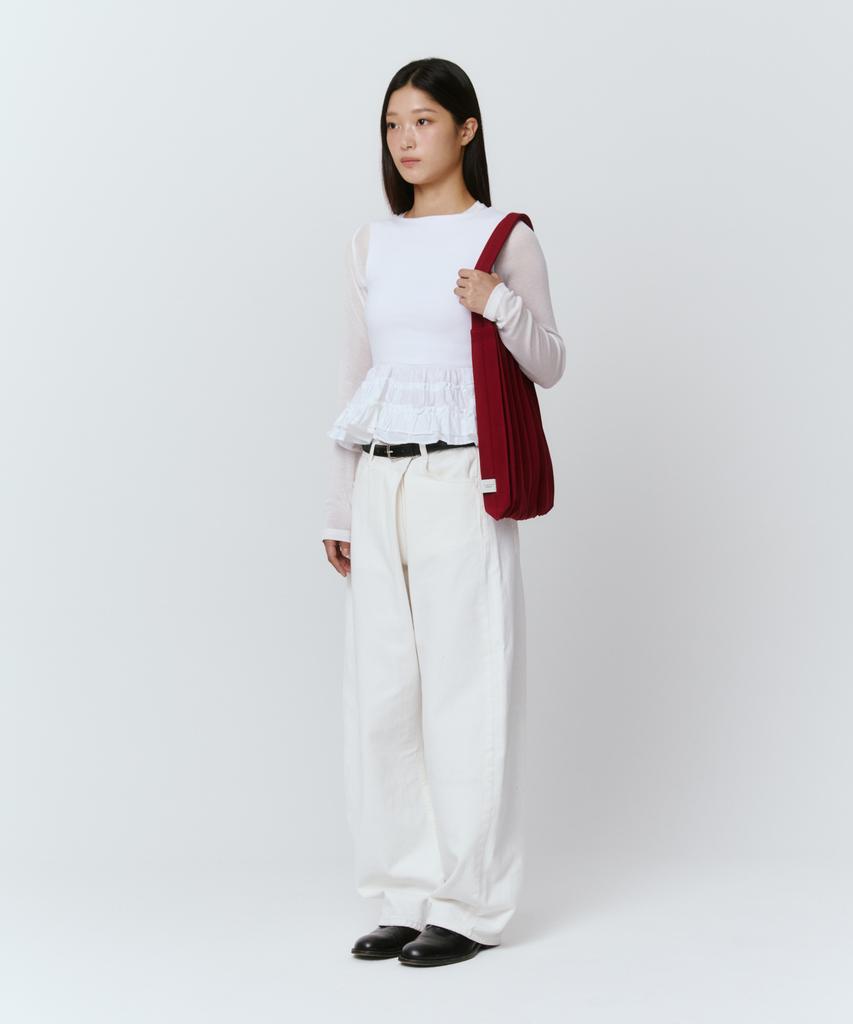 Pleatsmama New Shoulder Bag Burgundy