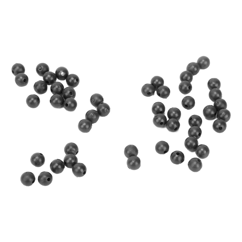 50pcs 8mm Space Beans Set Silica Gel Fishing Line Stopper Collision Avoidance BeansBlack