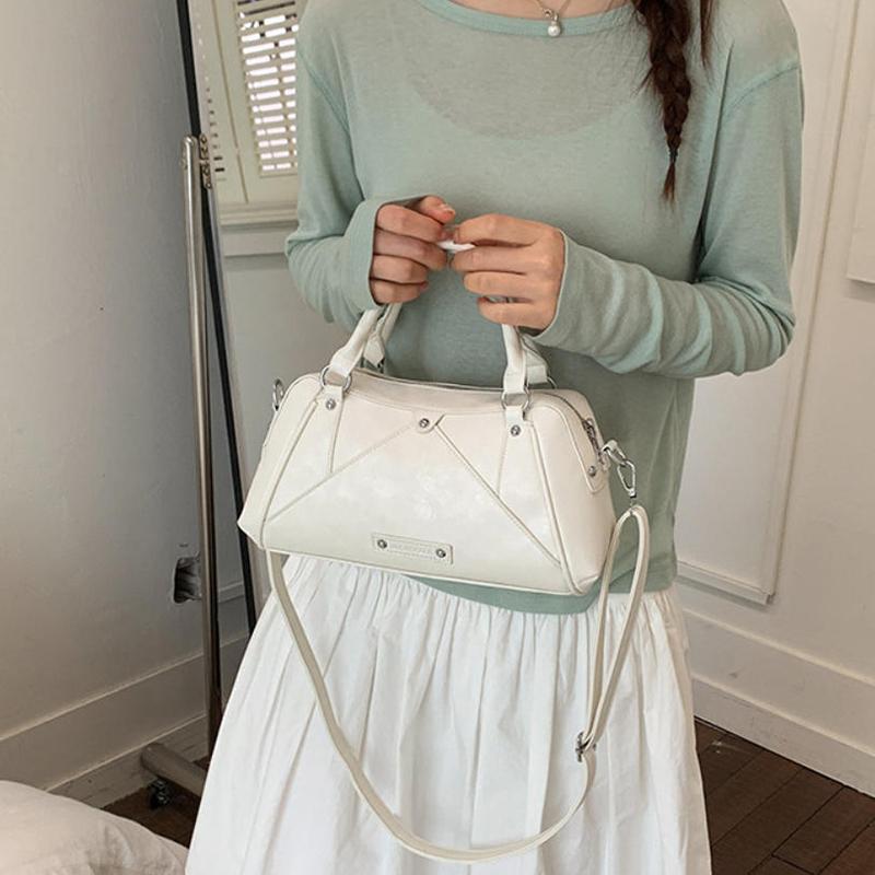 Korean Style Sweet Bowling Bag With Star Pendant Lace Bow Versatile Pillow Handbag Casual Daily Commuter Shoulder Crossbody Bag
